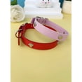 thumbnail image 3 of 1pc Black Leather Pet Collar With Metal Footprint Decoration, For Small & Medium Dogs And Cats, 3 of 5