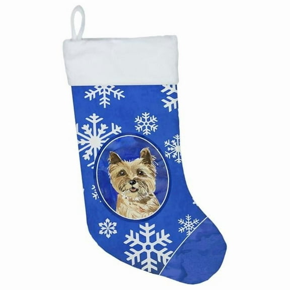 Carolines Treasures CK3921CS Cairn Terrier Winter Snowflakes Christmas Stocking