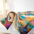 thumbnail image 3 of jejeloiu Sunset Beach Hammock Twin Comforter Sets For Girls,Palm Tree Pattern Bedding Set,Multicolor,Colorful Stars Reversible,2 Pieces,1 Comforter and 1 Pillowcase, 3 of 7