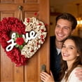 thumbnail image 6 of 15.7" Valentine's Day Wreath, Burlap Heart Shaped Wreath with Love Sign, Romantic Wreaths for Front Door, Valentines Day Holiday and Wedding Decor, 6 of 9