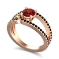 thumbnail image 2 of 2.50 Ct Round Shape Garnet & Black Onyx Gemstone Sparkle Engagement Ring for Ladies Solid 14K Rose Gold Size 3.5 by Diamond-Capitals, 2 of 8
