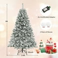 thumbnail image 4 of Costway 6 FT Pre-Lit Christmas Tree 3-Minute Quick Shape Flocked Decor with 300 LED Lights, 4 of 10