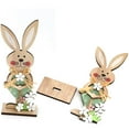 thumbnail image 4 of 10PCS Easter Decorations for the Home Wooden Bunny Decor Sign Farmhouse Rabbit Tiered Tray Decor Easter Rabbit Table Decorations for Easter Party Desk Office Farmhouse Home, 4 of 6