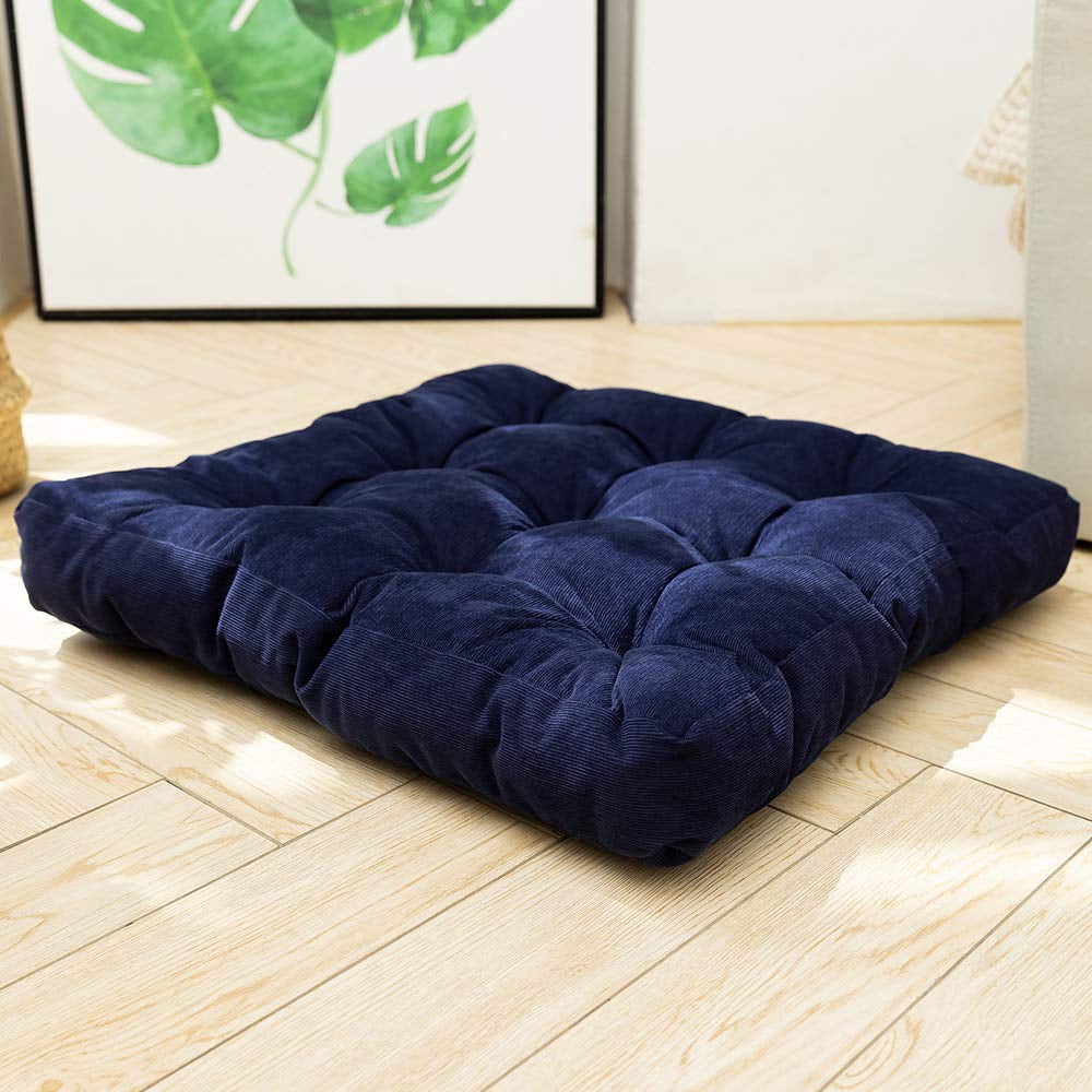 Large Seating Square Floor Cushion, Thick Cotton Linen Meditation