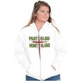 thumbnail image 4 of Pray Hard Hunt Deer Christian Hunter Unisex Fleece Graphic Zip Up Hoodie Brisco Brands 5X, 4 of 5