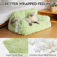 thumbnail image 2 of Dog Couch, Small Dog Bed with Removable Washable Cover, Cute Cat Couch for Pets, Cat Beds for Indoor Cats with Anti-Slip Bottom (Green), 2 of 14