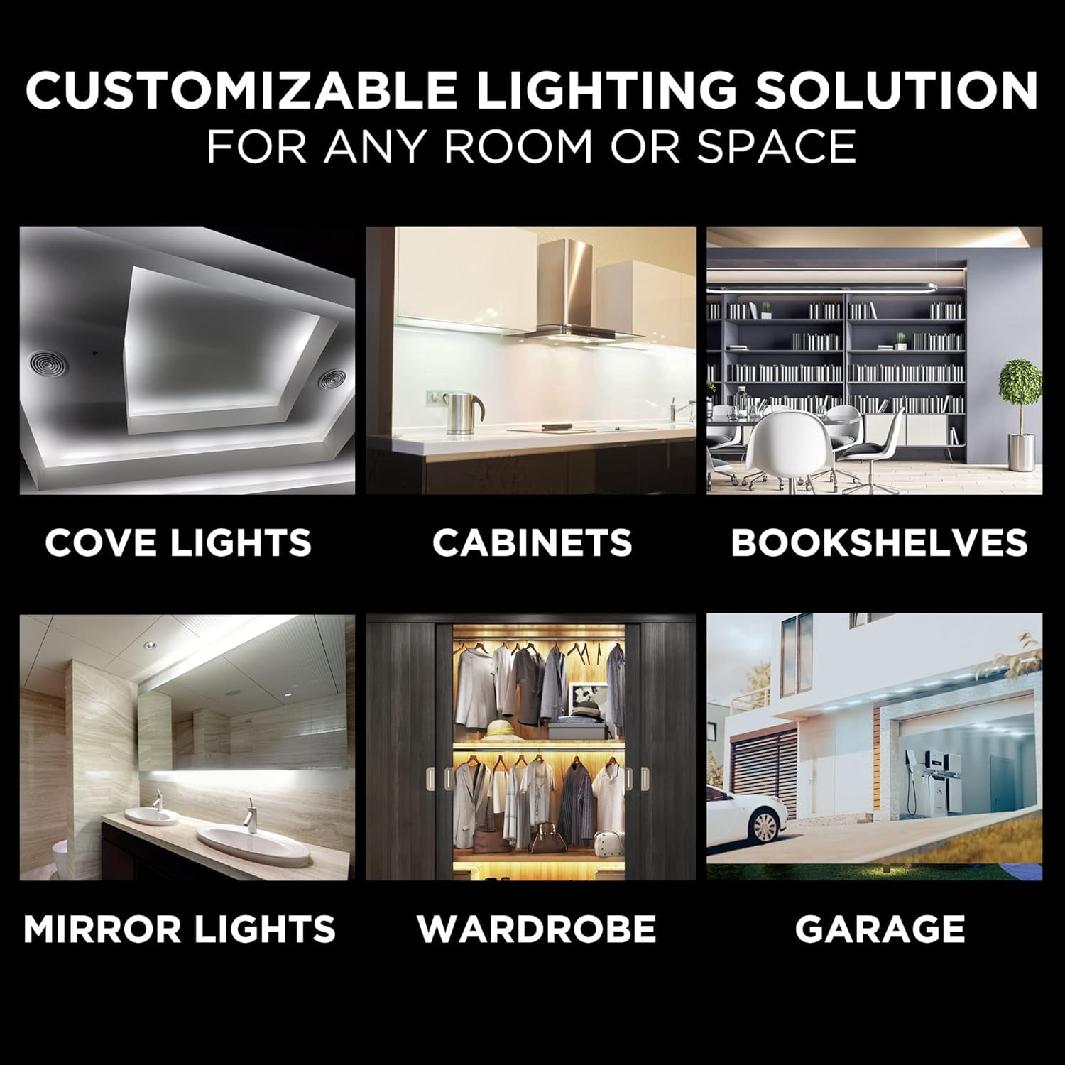 Ciata 18 in. LED Under Cabinet Lighting, Kitchen Cabinet Lighting, Hardwire/Plugin (Plugin Wire Sold Separately), Dimmable Under Counter Lights, 3 Color Settings, Linkable Under-Counter Light Fixture