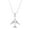 Clear, variant on Airplane Pendant Necklace or Earring Aircraft Rhinestone Crystal Rhodium Plated 17 Inch Snake Chain J0566-CR