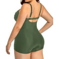 thumbnail image 3 of Fvwitlyh Swimsuit 1 Piece Swimsuits Ruched Plus Size Bathing Suits Retro Front Swimwear For Woman, 3 of 4
