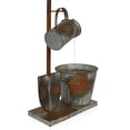thumbnail image 2 of Alpine Corporation Gray Galvanized Shovel Pitcher Bucket Fountain, 2 of 5