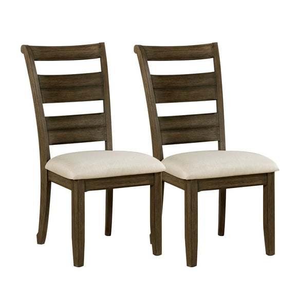 William's Home Furnishing Light Walnut/Beige Rigby Side Chair