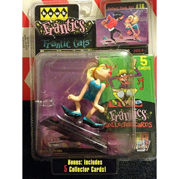 Vintage HAWK Frantic CATS Collectible Figure #16   5 Bonus Collector Cards