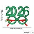 thumbnail image 3 of Plastic 2026 New Year Glasses, Glitter Novelty Eyewear, 2026 New Year Glitter Novelty Eyewear Frame with Festive Decorations Holiday Photo Prop, 3 of 5