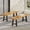 Teak, variant on Outdoor Acacia Wood and Rope Weave 3 Piece Chat Set, White and Teak - Space Saving Patio Furniture Set with Two Lounge Chairs and Side Table for Small Balcony or Garden