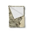 thumbnail image 2 of Dahlia Soft Flannel Fleece Throw Blanket, Engraving Style Drawing of a Big Blossom on Grungy Background Vintage Flower, Cozy Plush for Indoor and Outdoor Use, 60" x 80", Brown and Beige, by Ambesonne, 2 of 5