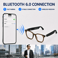 thumbnail image 4 of GenXenon Bluetooth Glasses with Photochromic Lenses for Men and Women,Voice Assistant,Hands-Free Calls,Open-Ear Audio,Clear Oversized Unisex Sunglasses for Business and Daily(Brown), 4 of 9