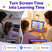 Callsky 10.1 inch Android 15 Kids Tablet, ABCmouse Authorized Learning App, 12GB+64GB, 8-Hour Battery, Parental Controls, Google Kids Space, Purple
