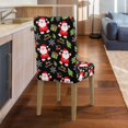 thumbnail image 4 of COEQINE Christmas Dining Room Chair Slipcovers Set of 1, Stretchable Universal Fit Chair Protector Polyester Spandex Machine Washable Covers for Dining Room, Hotel, Ceremony, Cute Santa Claus Black, 4 of 7