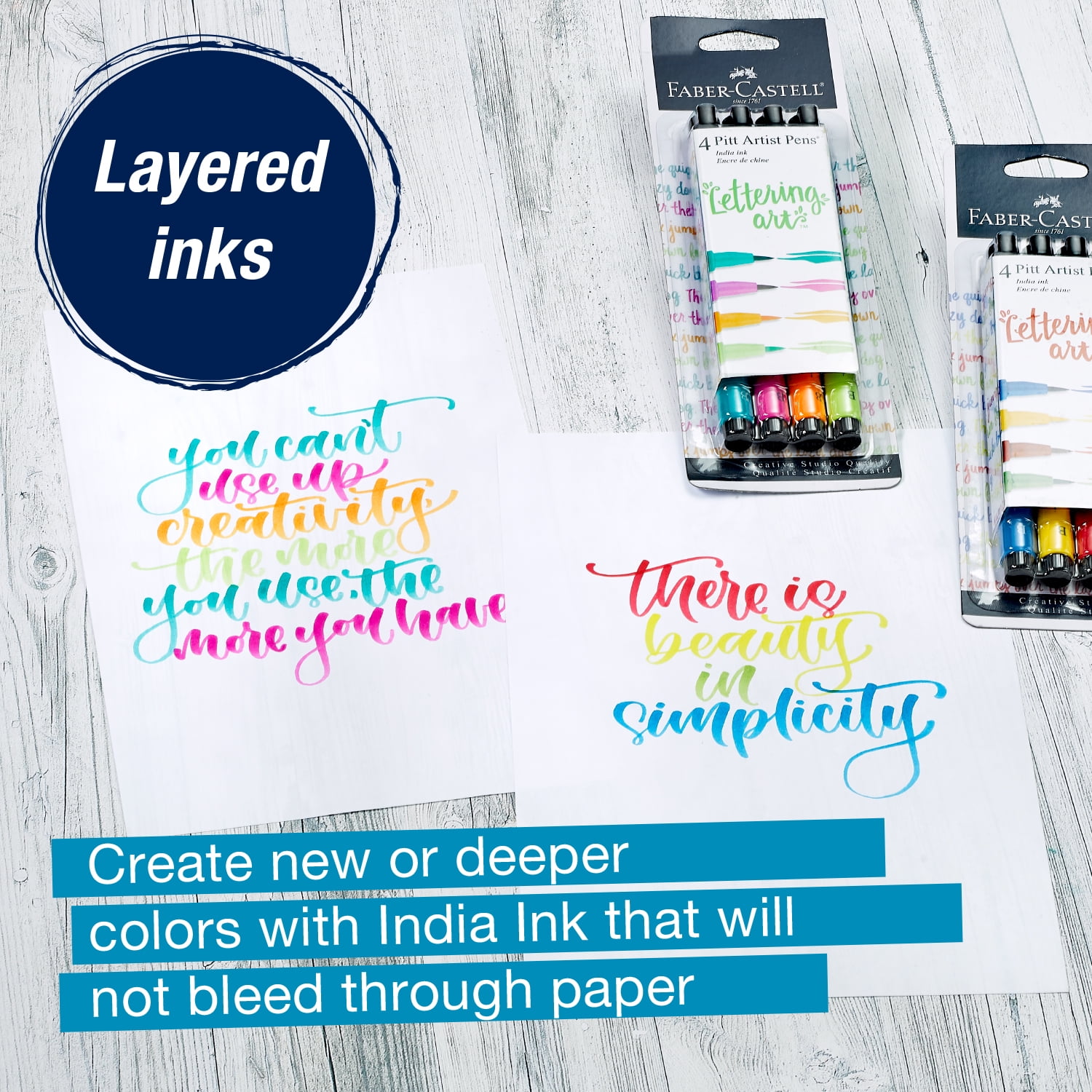 Faber-Castell Pitt Artist Brush Pens – Lettering Markers – 4 Pens