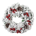 thumbnail image 4 of MesaSe 12.6 "Couronnes de Noël pour Porte d'Entrée - Couronne Artificielle avec des Fleurs Rouges Pommes de Pin Baies Décoration Guirlande Artificielle Décoration de Noël Partie Décor - Se Marier Couronnes de Noël f, 4 of 7