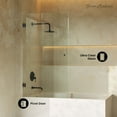 thumbnail image 2 of Voltaire 24 x 58 Frameless Pivot 3/8 in. (10mm) Ultra Clear Tempered Glass Tub Door with Black Matte Hardware, 2 of 6