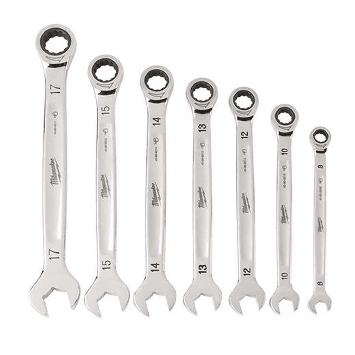 Milwaukee Tool 7pc Ratcheting Combination Wrench Set - Metric