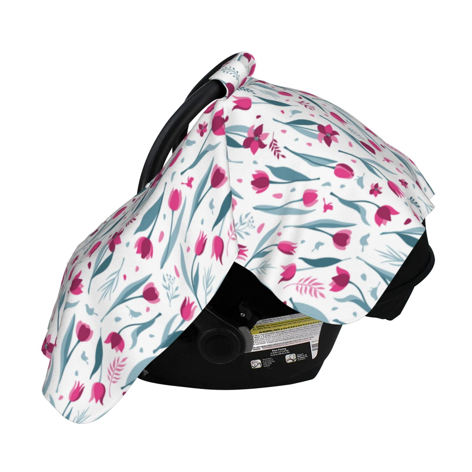 Naloa Tulips Flowers Baby Car Seat Cover, Breathable Baby Carrier Cover, Multiuse Baby Carrier Cover & Nursing Breastfeeding Cover