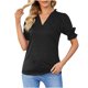 thumbnail image 1 of Fiudx Ofertas Flash Del Día Solo En Línea Mujer Casual Verano Sólido Manga Corta con Cuello En V Camiseta Suelta Blusa Tops, 1 of 6