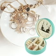 thumbnail image 2 of Unique Bargains Portable Round Jewelry Box Jewelry Organizer Box for Travel for Trip Green 1 Pc, 2 of 6