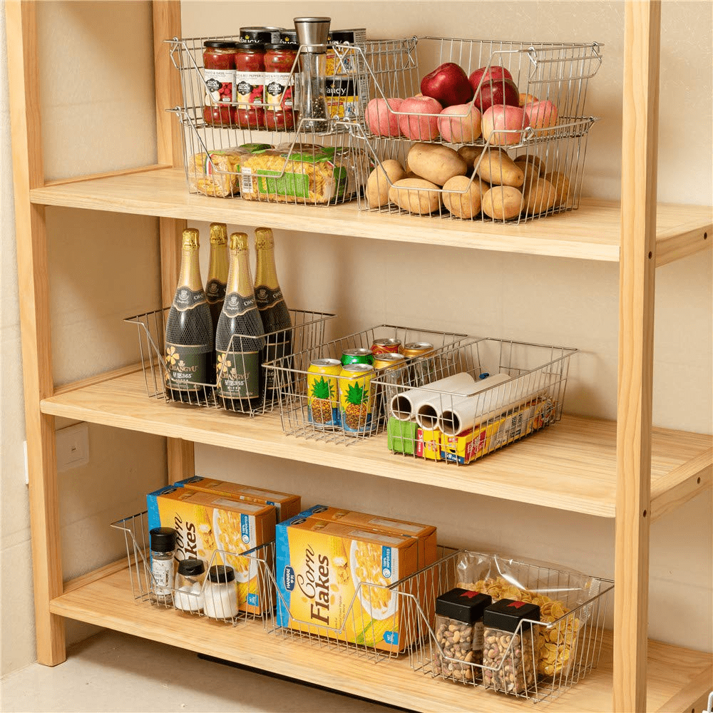 SANNO 16to27L x 10W Expandable Cupboard Organizer, Adjustable Cabinet  Storage Shelf Rack,Stackable Counter Shelf Organizer Space Riser Pantry