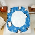 thumbnail image 5 of Manfei Funny Cartoon Penguin Queen Sheet Sets for Teen, Kawaii Animal Lover Flat Sheet, Merry Christmas Queen Fitted Sheet, Ultra Soft Home Decor, 4pcs, 5 of 7