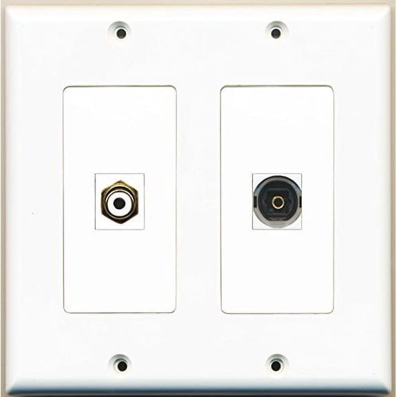 RiteAV - 1 Port RCA White 1 Port Toslink - Dual Gang Wall Plate