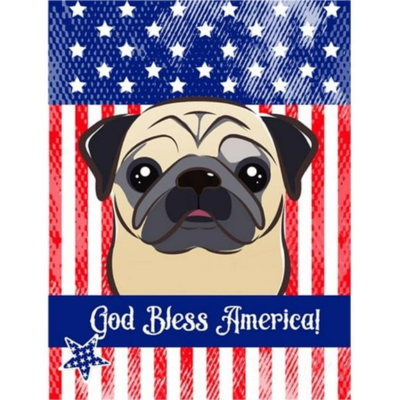 Caroline's Treasures BB2192GF God Bless American Flag with Fawn Pug Flag Garden Size , Small, multicolor