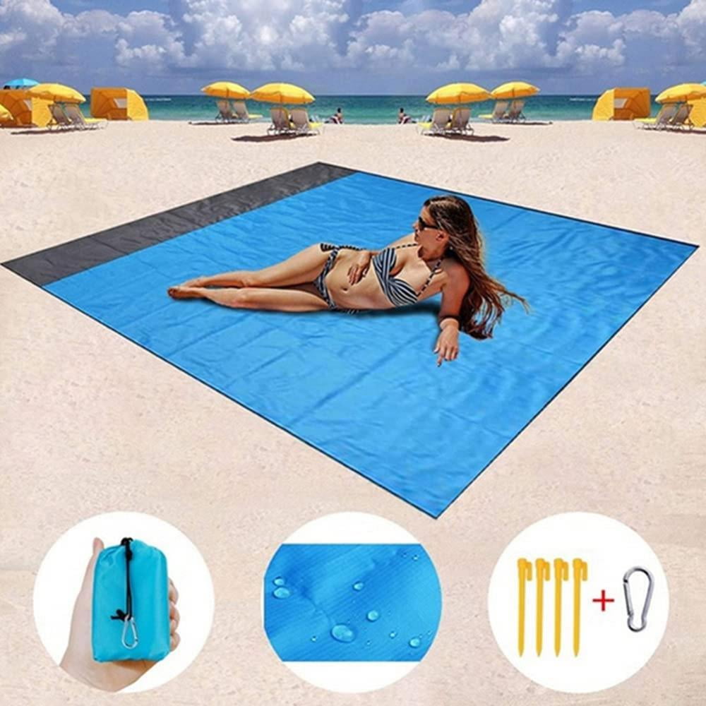 Sandfree Beach Blanket Pocket Picnic Mat Water Sand Proof Travel Camping Hiking 