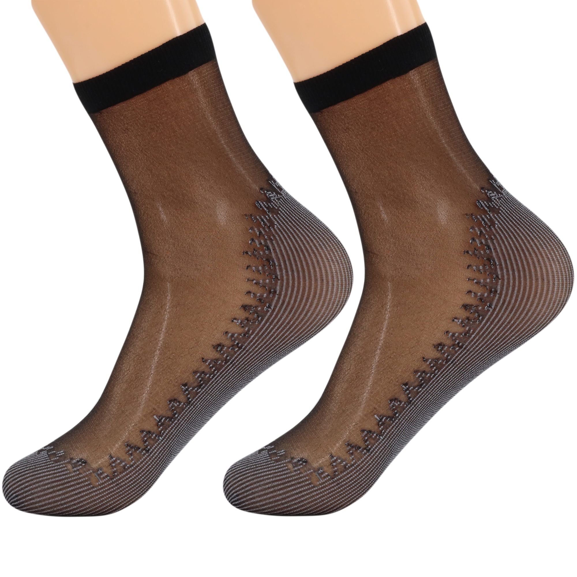Women's 10-Pack Sheer Ankle Socks - Anti-Slip Cotton Sole & Reinforced Toe, Fits Shoe Size 5-10