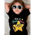 thumbnail image 2 of Girls & Boys "Star Theme Cotton Graphic Tees, Back To School Clothes Girls, Casual Style Summer Shirts With Cartoon Star Pattern, Gift For First Day of School, Round Neck Short Sleeve T-Shir, 2 of 6