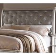 thumbnail image 4 of Traditional Look 1pc Eastern King Size Bed Faux Leather Tufted Headboard Silver Finish Bedroom Furniture unique Legs, 4 of 5