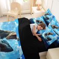 thumbnail image 4 of Feelyou Ocean Sea Dinosaur Shark Twin Bedding Sets for Boys Kids Men, Prehistoric Sea Bedding Comforter Set, Blue, Black Reversible, 7pcs, 4 of 7