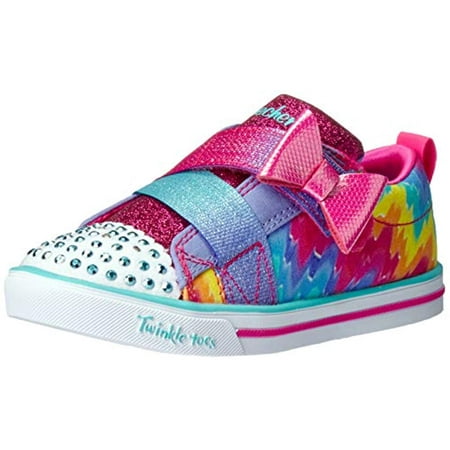 Skechers Kids Girls' Sparkle LIT-Rainbow Cutie Sneaker, Lavender/Multi, 5 Medium US Toddler