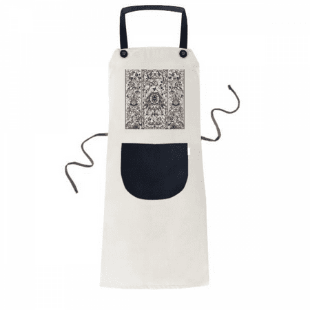 

baroque modern repeat pattern apron adjustable bib cotton linen bbq kitchen pocket pinafore