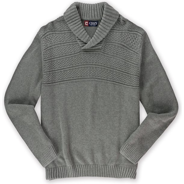 Chaps Mens Shawl Pullover Sweater, Gris, XX-Large