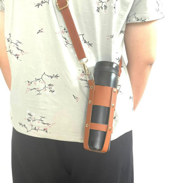 Handwoven Water Bottle Holder with Adjustable Strap