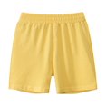 thumbnail image 1 of Uniforme escolar Honeeladyy de verano para niños y niñas, pantalones cortos de mezclilla, monos para viajes y vacaciones (amarillo, 2-3 años), 1 of 3