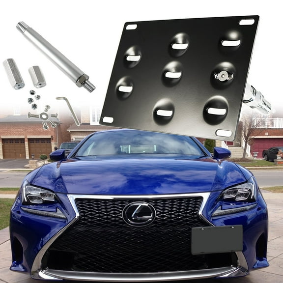 Xotic Tech Front Tow Hook License Plate Bumper Mount Bracket For Lexus IS CT GS LS RC RX