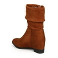 thumbnail image 3 of New Women DbDk Estrella-1 Suede Pointy Toe Calf High Snap Cuff Wedge Boot Size, 3 of 5