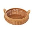 thumbnail image 2 of Cesta de almacenamiento de ratán de imitación, cesta de pan, contenedor de almacenamiento de decoración del hogar, para bocadillos, pan, encimera de 25 cm x 8 cm, 2 of 8