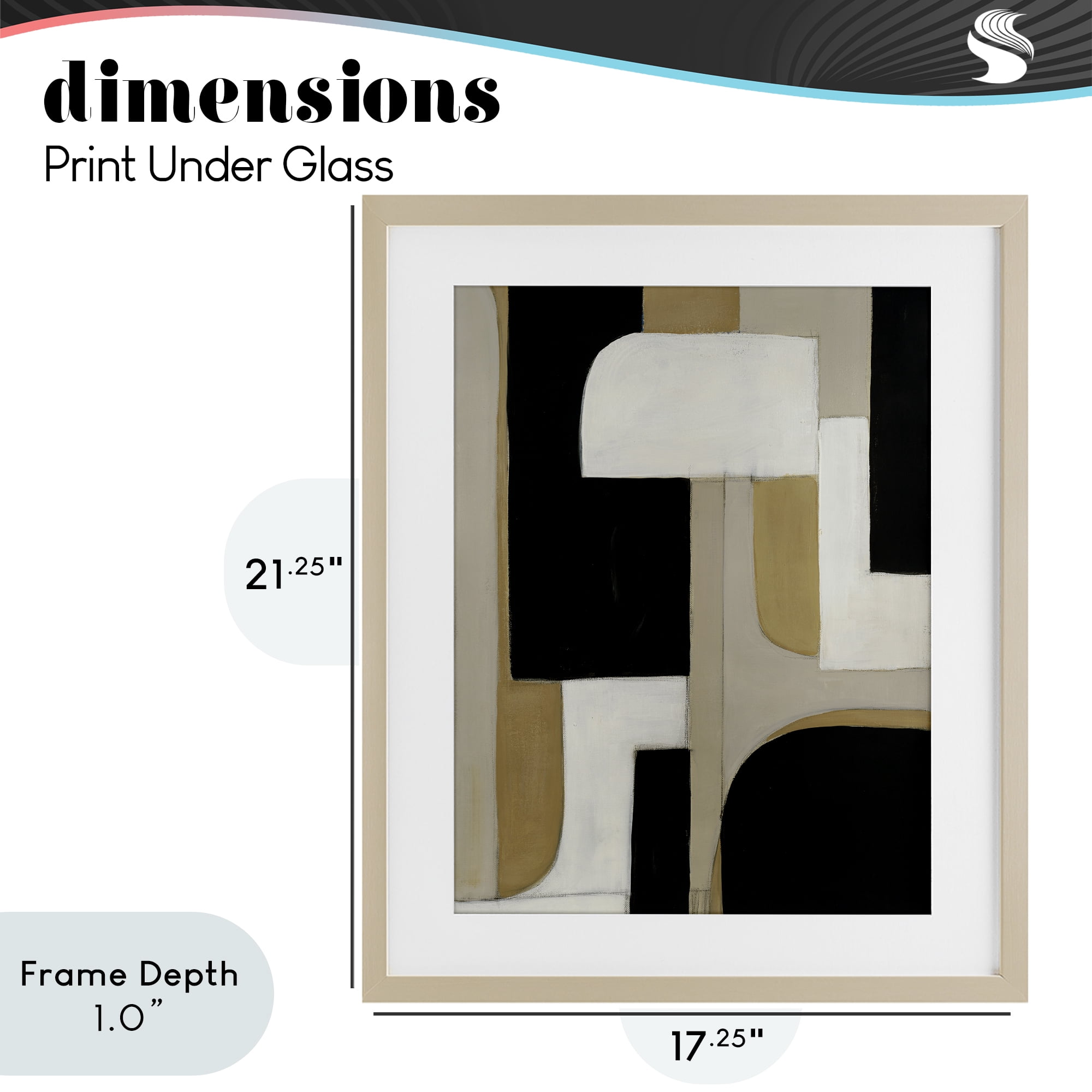 Stupell Industries Minimalist Geometrics in Neutrals Birch Framed Print Under Glass, design by Kippi Leonard