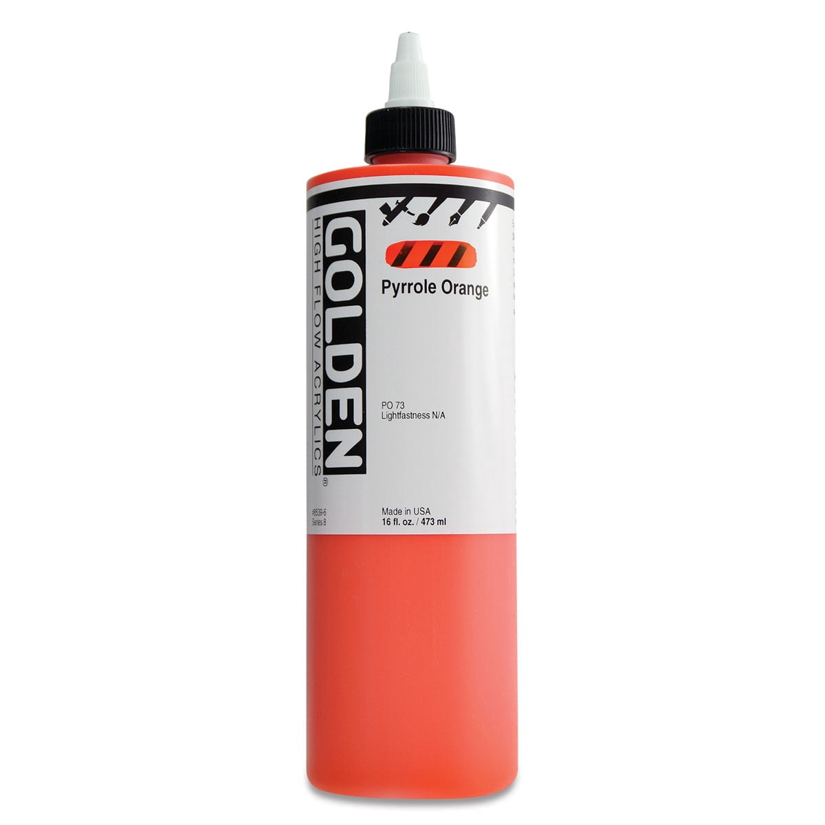 Golden� High Flow Acrylic, 16 oz., Pyrrole Orange