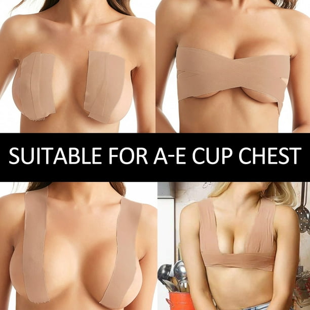 2-piece Silicone Gathered Invisible Bra Adhesive Nipple Mask With Bikini  Chest Lift