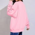 thumbnail image 5 of Resicozy Oversized Sweatshirt for Women Crew Neck Cute Sweatshirts Loose Fit Fall Hoodies Drop Shoulder Casual Pullover Pink S, 5 of 6